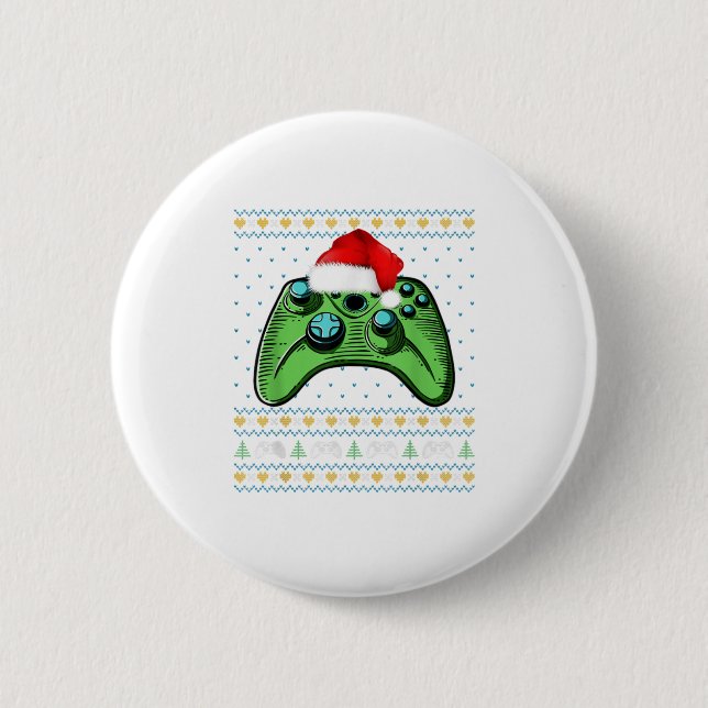 Ugly Christmas Video Game Controller Ch Button (Front)