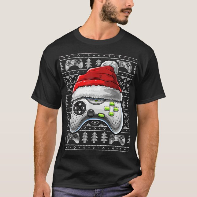 Ugly Christmas Video Game Controller Christmas Gam T-Shirt (Front)