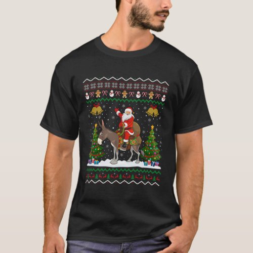 Ugly Donkey Santa Riding Donkey T_Shirt