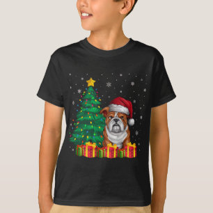 Ugly English Bulldog Santa Hat Christmas Lights Do T-Shirt