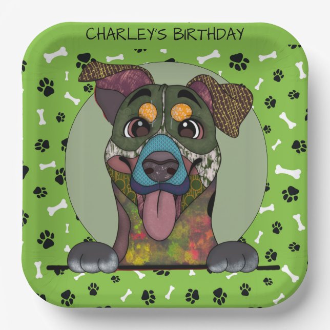Ugly face Entlebucher Mountain Dog birthday   Paper Plates (Front)