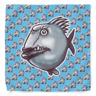 ugly face fish cartoon bandana
