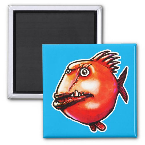 ugly face fish funny cartoon magnet