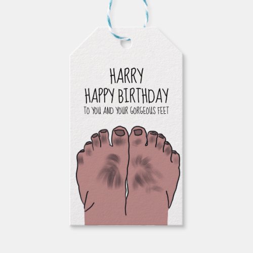Ugly Feet Birthday  Gift Tags