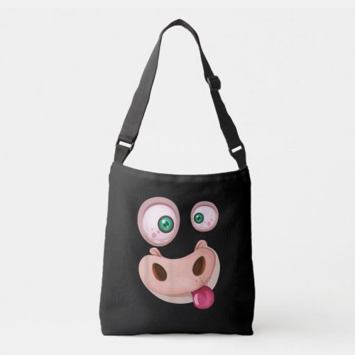 Ugly Funny Monster Cow Face Halloween Gift Crossbody Bag