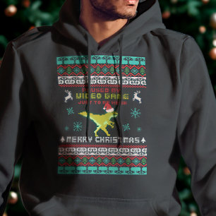 Ugly Gamer Christmas Hoodie – Dinosaur Pixel Style