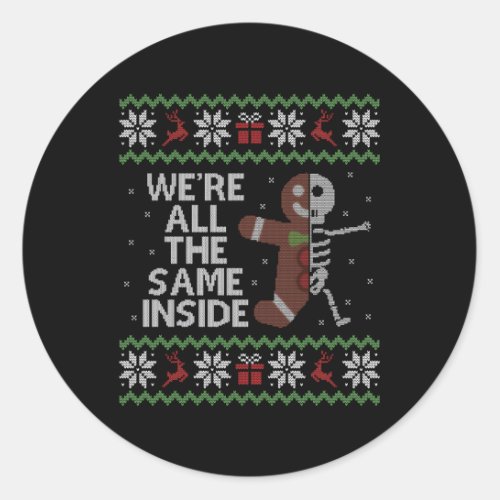 Ugly Gingerbread Skeleton Classic Round Sticker