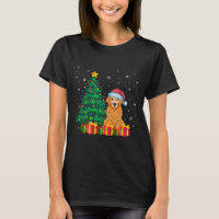 Ugly Golden Retriever Santa Hat Christmas Lights D