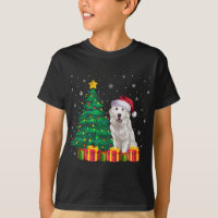 Ugly Great Pyrenees Santa Hat Christmas Lights Dog