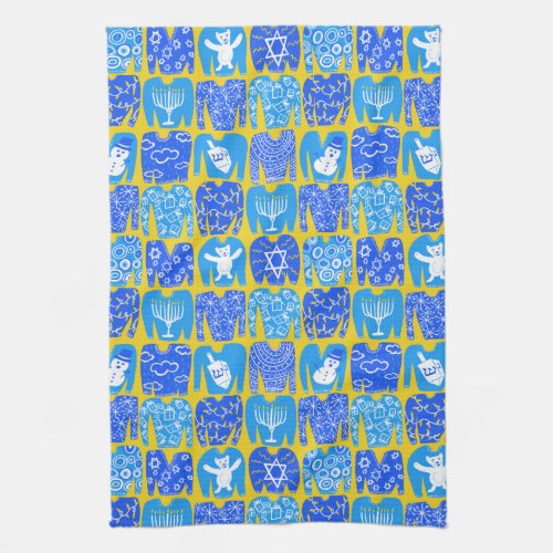 Ugly Hannukah Sweaters Holiday Pattern Kitchen Towel