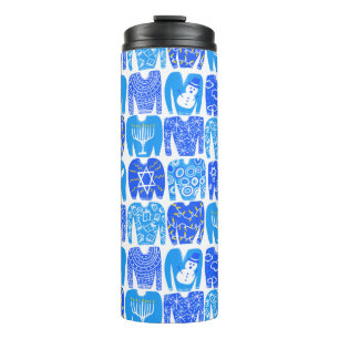 Ugly Hannukah Sweaters Holiday Pattern Thermal Tumbler