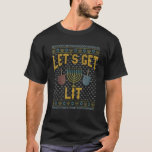 Ugly Hanukkah Sweater Let's Get Lit Drinking Tee<br><div class="desc">Ugly Hanukkah Sweater Let's Get Lit Drinking Tee.</div>