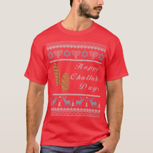Ugly Hanukkah Sweater Menorah Happy Challah Days C