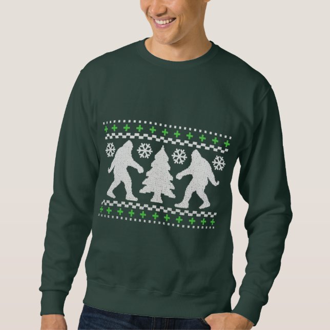 Ugly Holiday Bigfoot Christmas Sweater (Front)