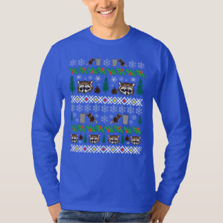 Ugly Holiday Christmas Racoon T-Shirt