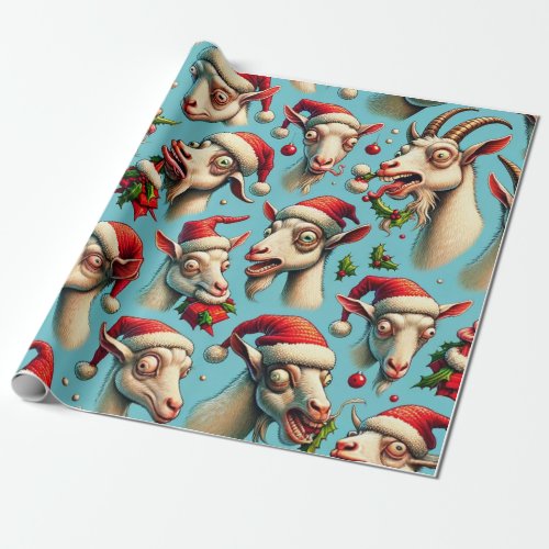 Ugly Holiday Goat Wrapping Paper