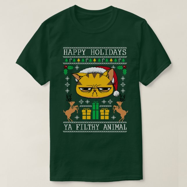 Ugly Holiday Sweater Cat Ugly Sweater by Tobe Fons (Design Front)