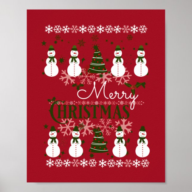Ugly Holiday Sweater Merry Christmas Poster (Front)