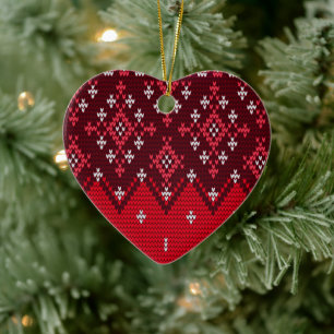 Ugly Holidays Sweater Folk Pattern Ceramic Ornament