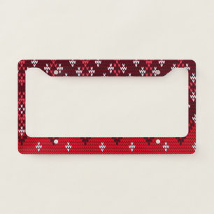 Ugly Holidays Sweater Folk Pattern License Plate Frame
