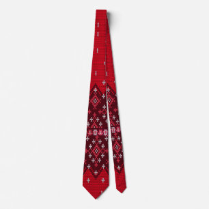 Ugly Holidays Sweater Folk Pattern Neck Tie