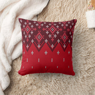 Ugly Holidays Sweater Folk Pattern Throw Pillow
