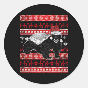 Ugly Honey Badger Classic Round Sticker