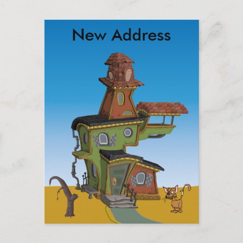 Ugly House New Address Announcement Postcard