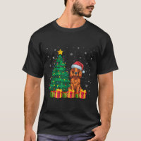 Ugly Irish Setter Santa Hat Christmas Lights Dog L