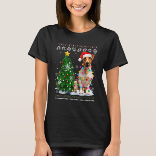 Ugly Jack Russell Terrier Dog Santa Hat Christmas  T_Shirt
