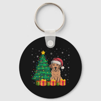 Ugly Labrador Santa Hat Christmas Lights Dog Lover Keychain