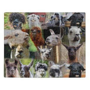 Ugly Llama Photo Collage 16 Pictures Jigsaw Puzzle
