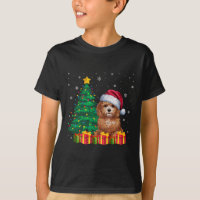 Ugly Maltipoo Santa Hat Christmas Lights Dog Lover