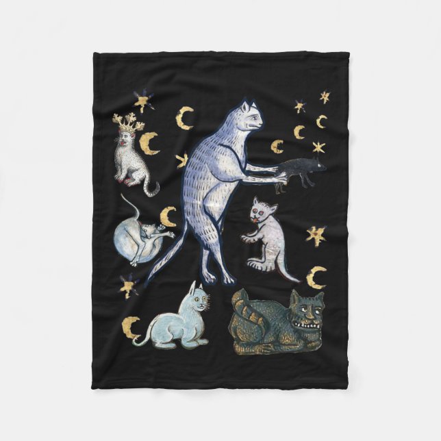 Ugly Medieval Cats  Fleece Blanket (Front)