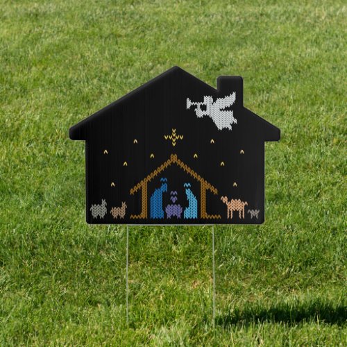 Ugly Merry CHRISTmas Religious Christian Nativity Sign