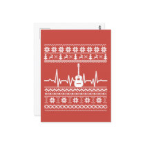 Ugly Merry Christmas sweater acoustic guitar Postcard