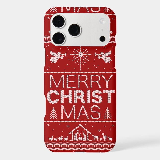 Ugly Merry CHRISTmas Sweater Christian Christ God Case-Mate iPhone Case (Back)