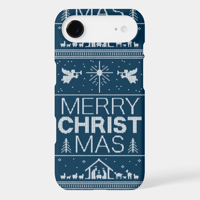 Ugly Merry Christmas Sweater Christian Nativity Case-Mate iPhone Case (Back)