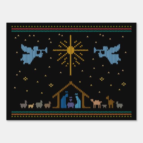 Ugly Merry CHRISTmas Sweater Christian Nativity Sign