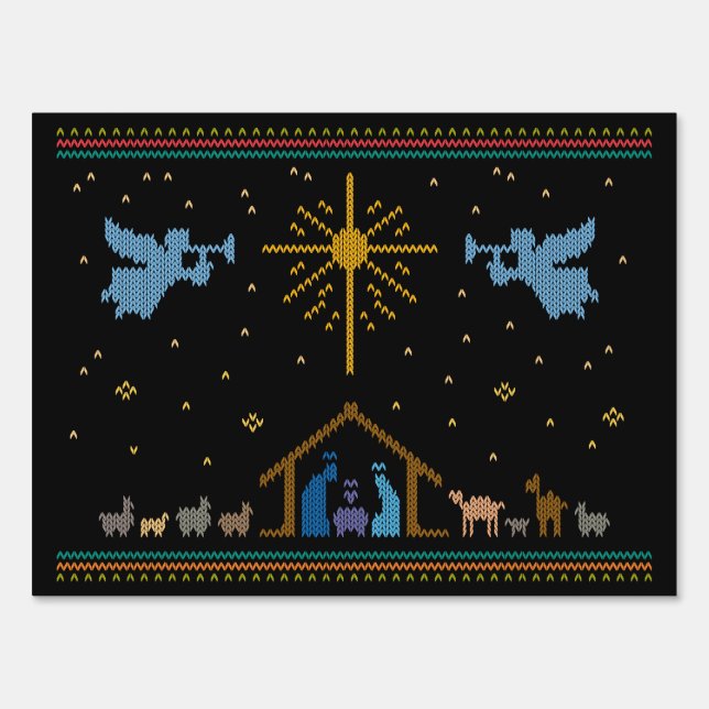 Ugly Merry CHRISTmas Sweater Christian Nativity Sign (Front)