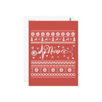 Ugly Merry Christmas sweater heartbeat Postcard