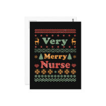 Ugly Merry Christmas sweater nurse vintage Postcard