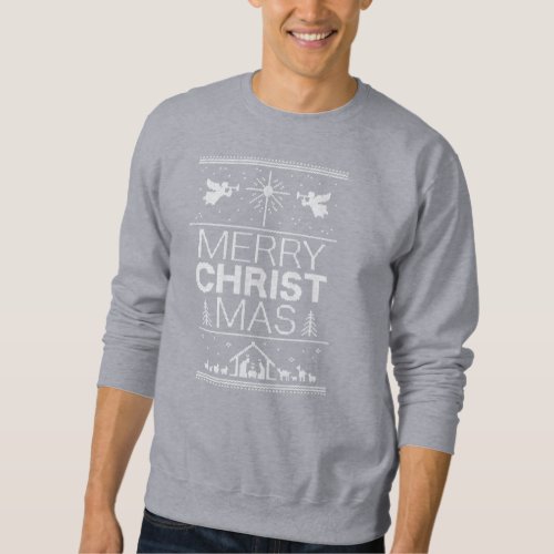 Ugly Merry Christmas Sweater Religious Black