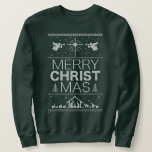 Ugly Merry Christmas Sweater  Religious Christian