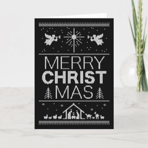 Ugly Merry Christmas Sweater  Religious Christian Holiday Card