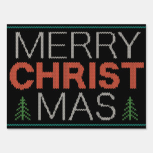 Ugly Merry CHRISTmas Sweater Religious Christian Sign