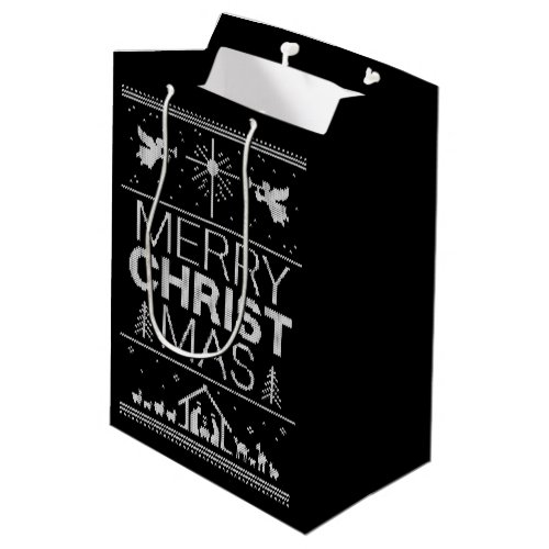 Ugly Merry CHRISTmas Sweater Religious Modern Medium Gift Bag