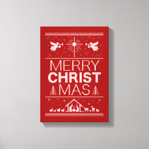 Ugly Merry Christmas Sweater Religious Religion Canvas Print
