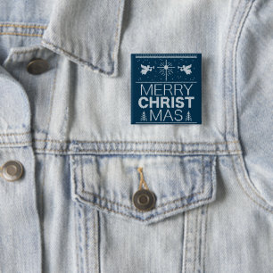 Ugly Merry Christmas Sweater Religious Religion Pinback Button