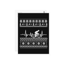 Ugly Merry christmas sweater riding a bike Postcard